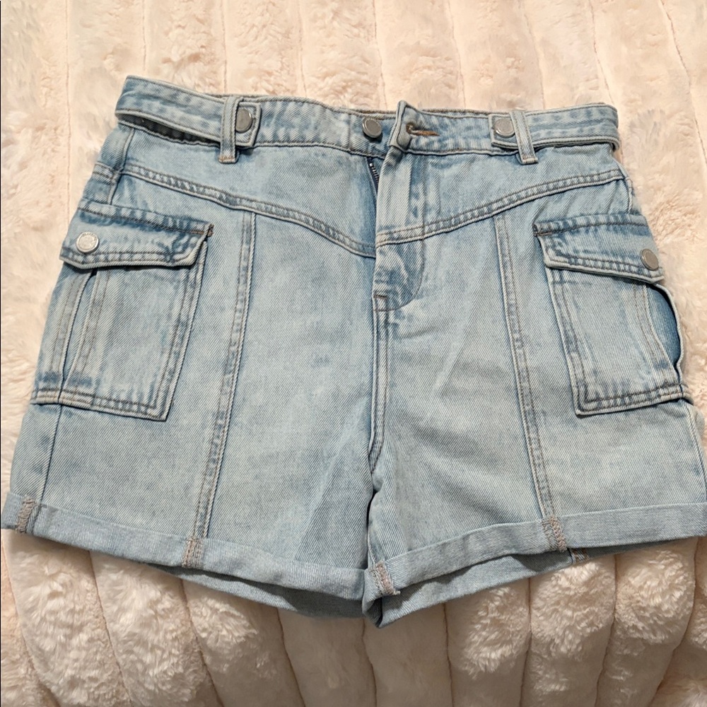 Blank NYC The Perry Shorts Casual Light Blue Women's Cargo